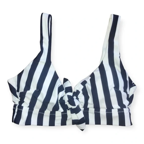 Aerie Womens Printed Tie Banded Wide Strap Scoop Bikini Top - Picture 4 of 8